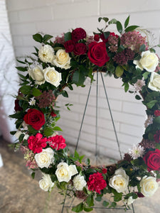 Floral Wreath and Stand