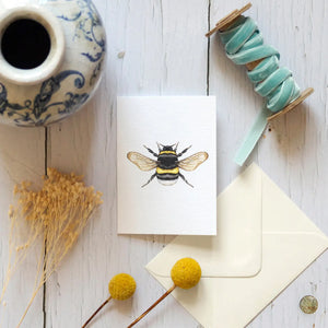 Mini Bumble Bee Watercolour Sustainable Greetings Card
