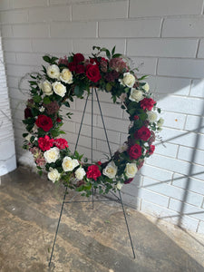 Floral Wreath and Stand