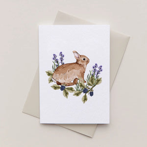 Wild Rabbit Watercolour Sustainable Greetings Card