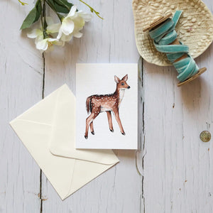 Mini Deer Watercolour Sustainable Greetings Card