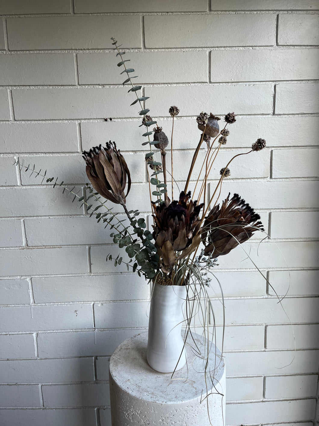 Tall Dried Protea Arrangement