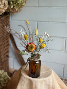 Fall Dried Arrangement - Amber Bottle