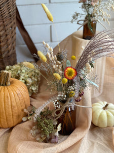 Fall Dried Arrangement - Amber Bottle