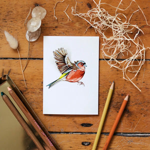 Chaffinch Pop Out Bird Watercolour Greetings Card