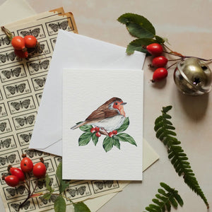 Mini Robin Watercolour Sustainable Greetings Card