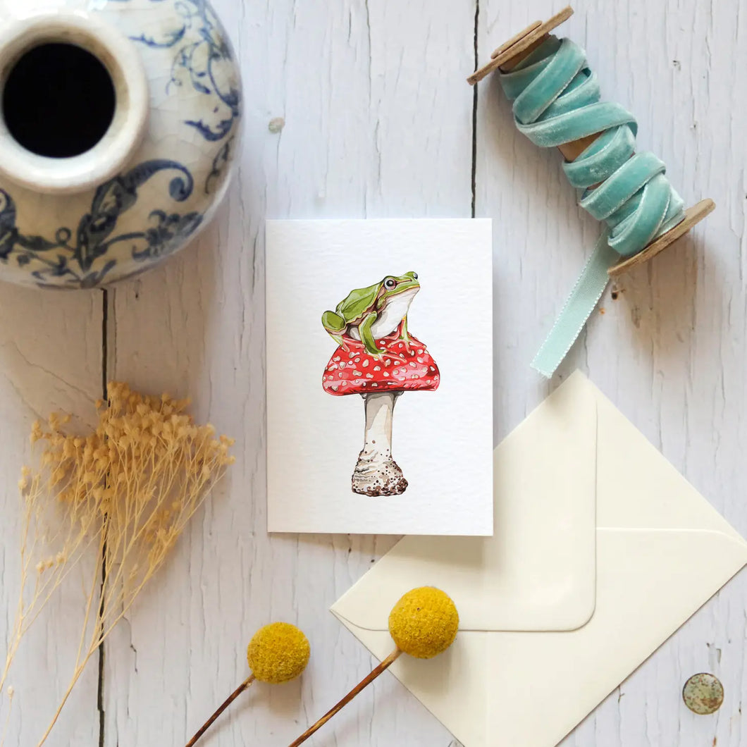 Mini Frog Watercolour Sustainable Greetings Card