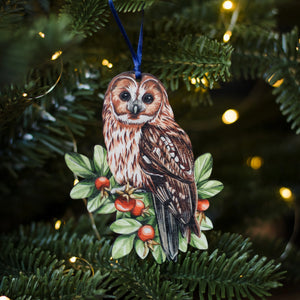 Sophie Brabbins - Wooden Owl Christmas Decoration