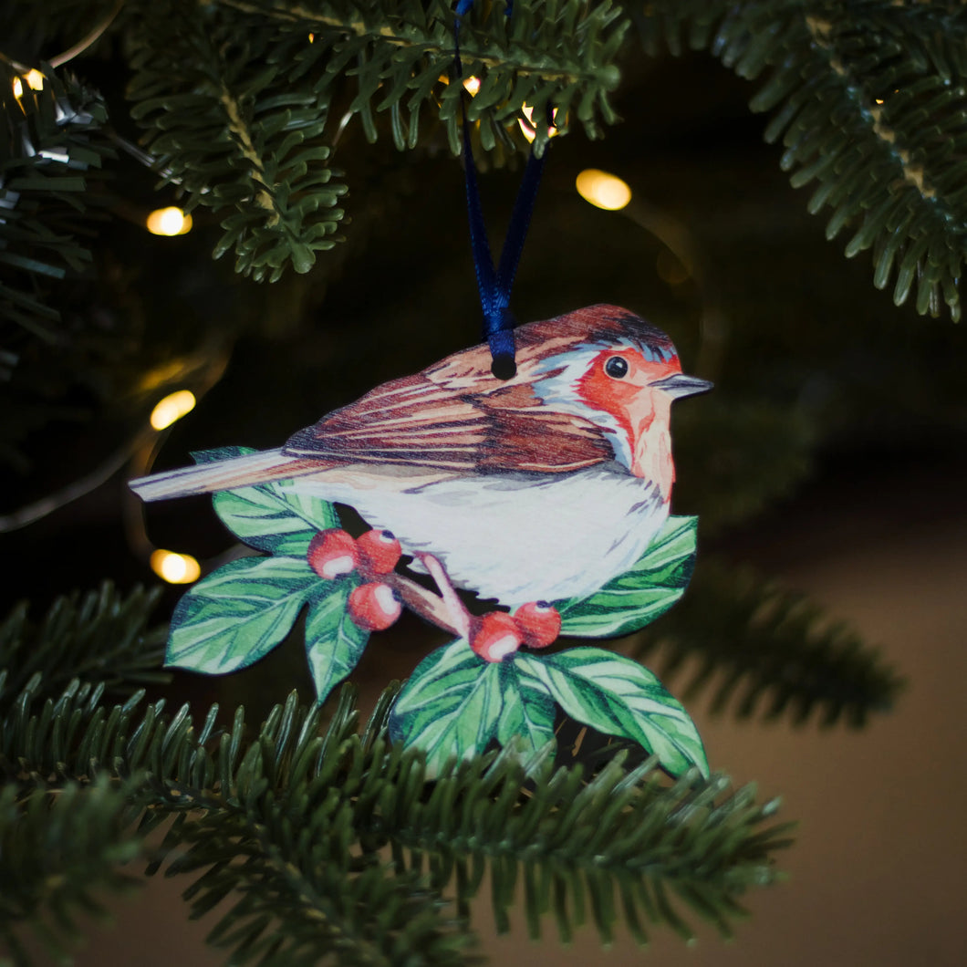 Sophie Brabbins - Wooden Robin Christmas Decoration