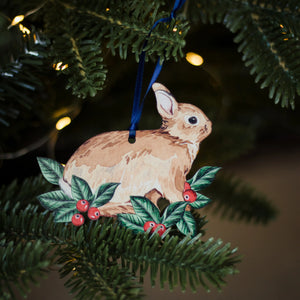 Sophie Brabbins - Wooden Rabbit Christmas Decoration
