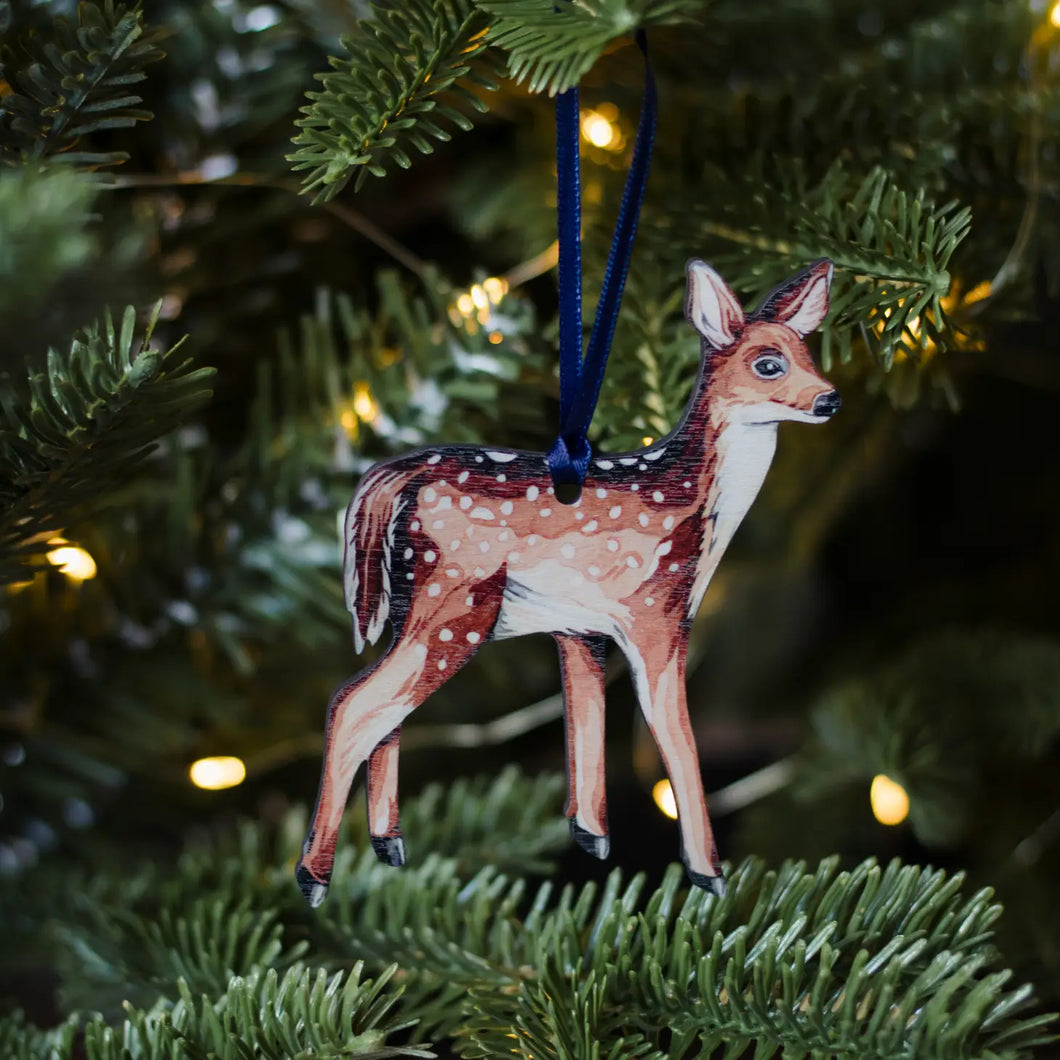 Sophie Brabbins - Wooden Deer Christmas Decoration