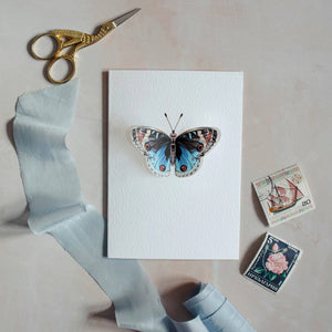 Blue Pop Out Butterfly Watercolour Greetings Card